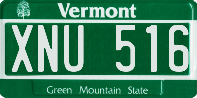 VT license plate XNU516