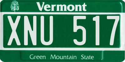 VT license plate XNU517