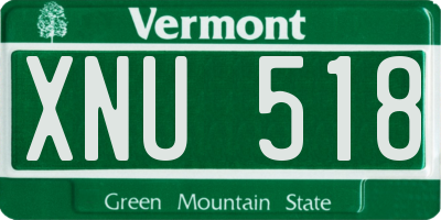 VT license plate XNU518