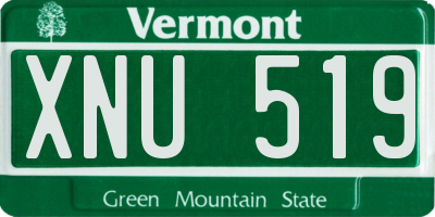 VT license plate XNU519