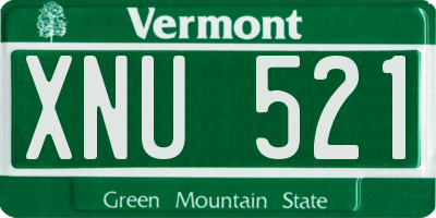 VT license plate XNU521
