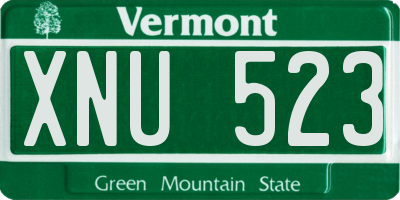 VT license plate XNU523