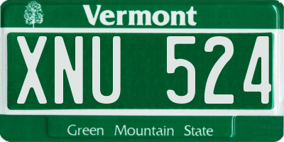 VT license plate XNU524