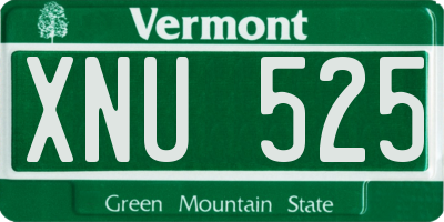 VT license plate XNU525