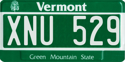 VT license plate XNU529