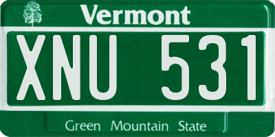 VT license plate XNU531