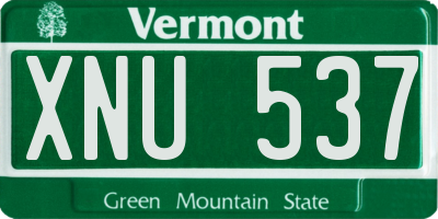 VT license plate XNU537