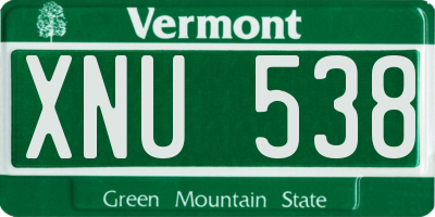 VT license plate XNU538