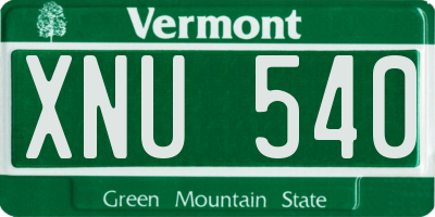 VT license plate XNU540