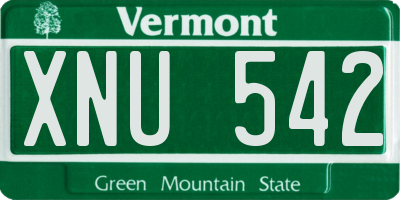VT license plate XNU542