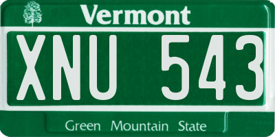 VT license plate XNU543