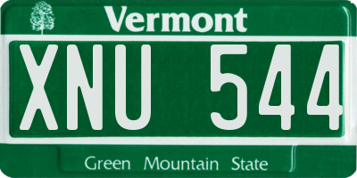 VT license plate XNU544