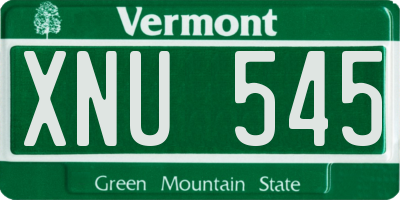 VT license plate XNU545