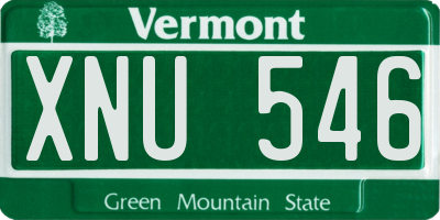 VT license plate XNU546