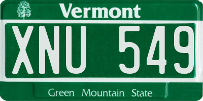 VT license plate XNU549