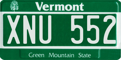VT license plate XNU552