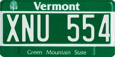 VT license plate XNU554