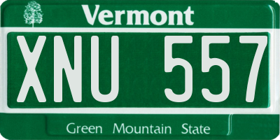 VT license plate XNU557