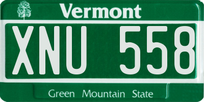VT license plate XNU558