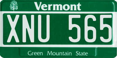 VT license plate XNU565