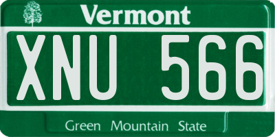 VT license plate XNU566
