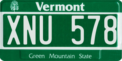 VT license plate XNU578