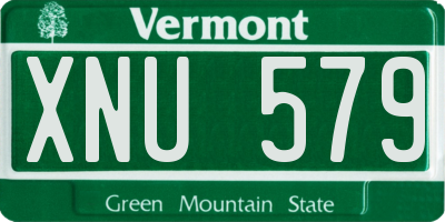 VT license plate XNU579