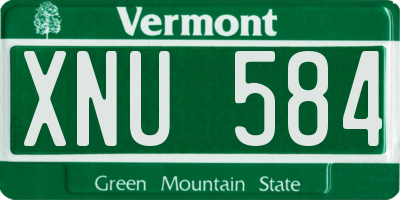 VT license plate XNU584