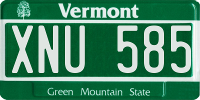 VT license plate XNU585