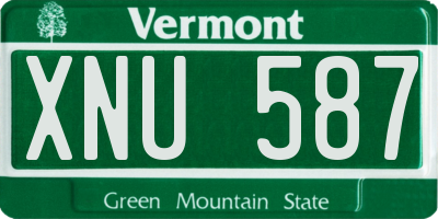 VT license plate XNU587