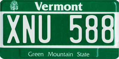 VT license plate XNU588