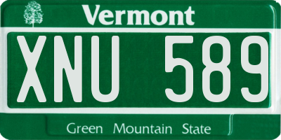 VT license plate XNU589
