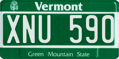 VT license plate XNU590