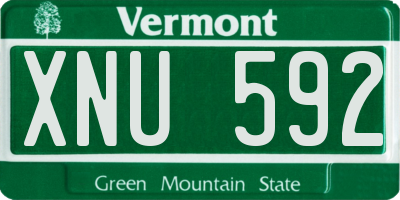 VT license plate XNU592
