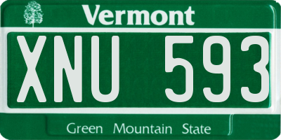 VT license plate XNU593
