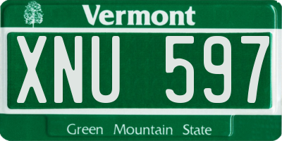 VT license plate XNU597