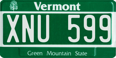 VT license plate XNU599