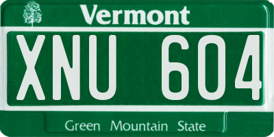 VT license plate XNU604