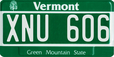 VT license plate XNU606