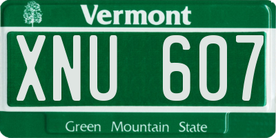 VT license plate XNU607