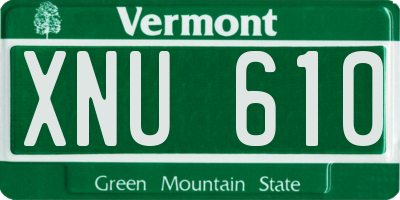 VT license plate XNU610