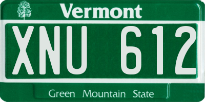 VT license plate XNU612