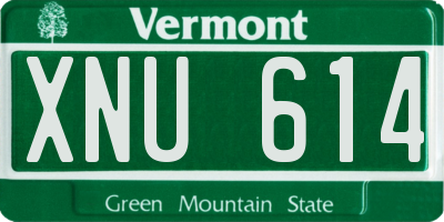 VT license plate XNU614