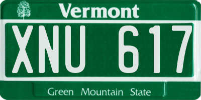 VT license plate XNU617