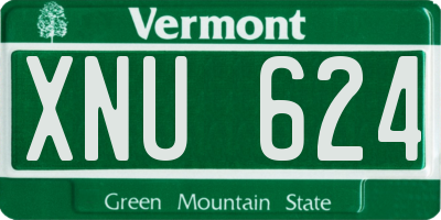 VT license plate XNU624