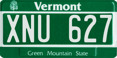 VT license plate XNU627