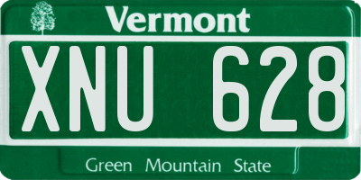 VT license plate XNU628
