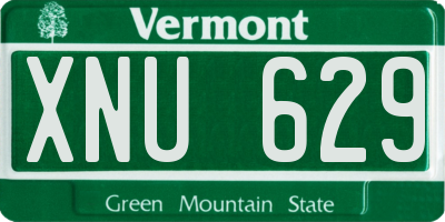 VT license plate XNU629