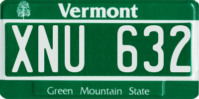 VT license plate XNU632