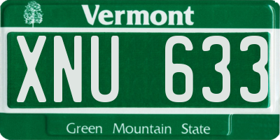 VT license plate XNU633